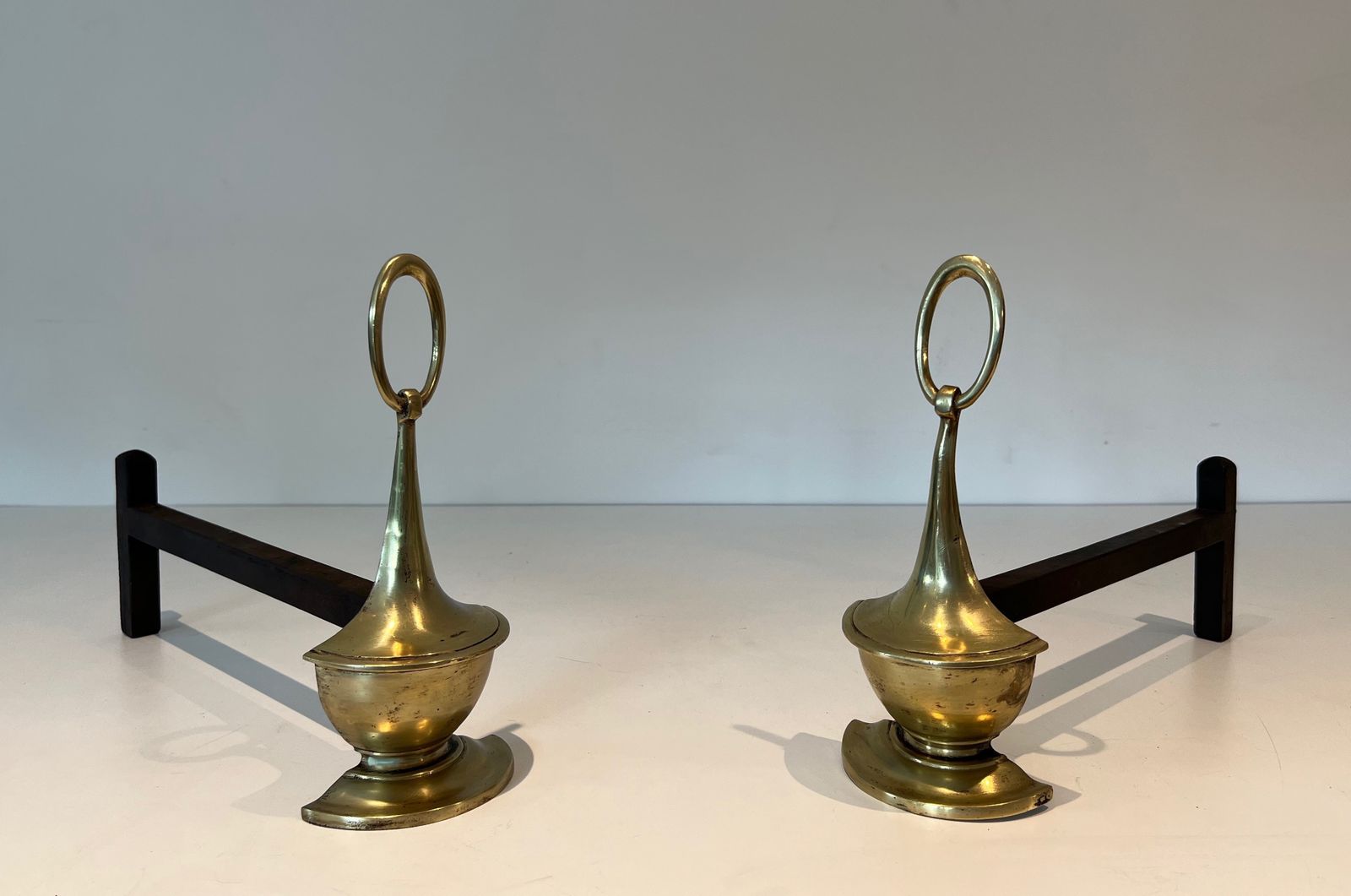 Pair Of Neoclassical Style Bronze Andirons photo furniture