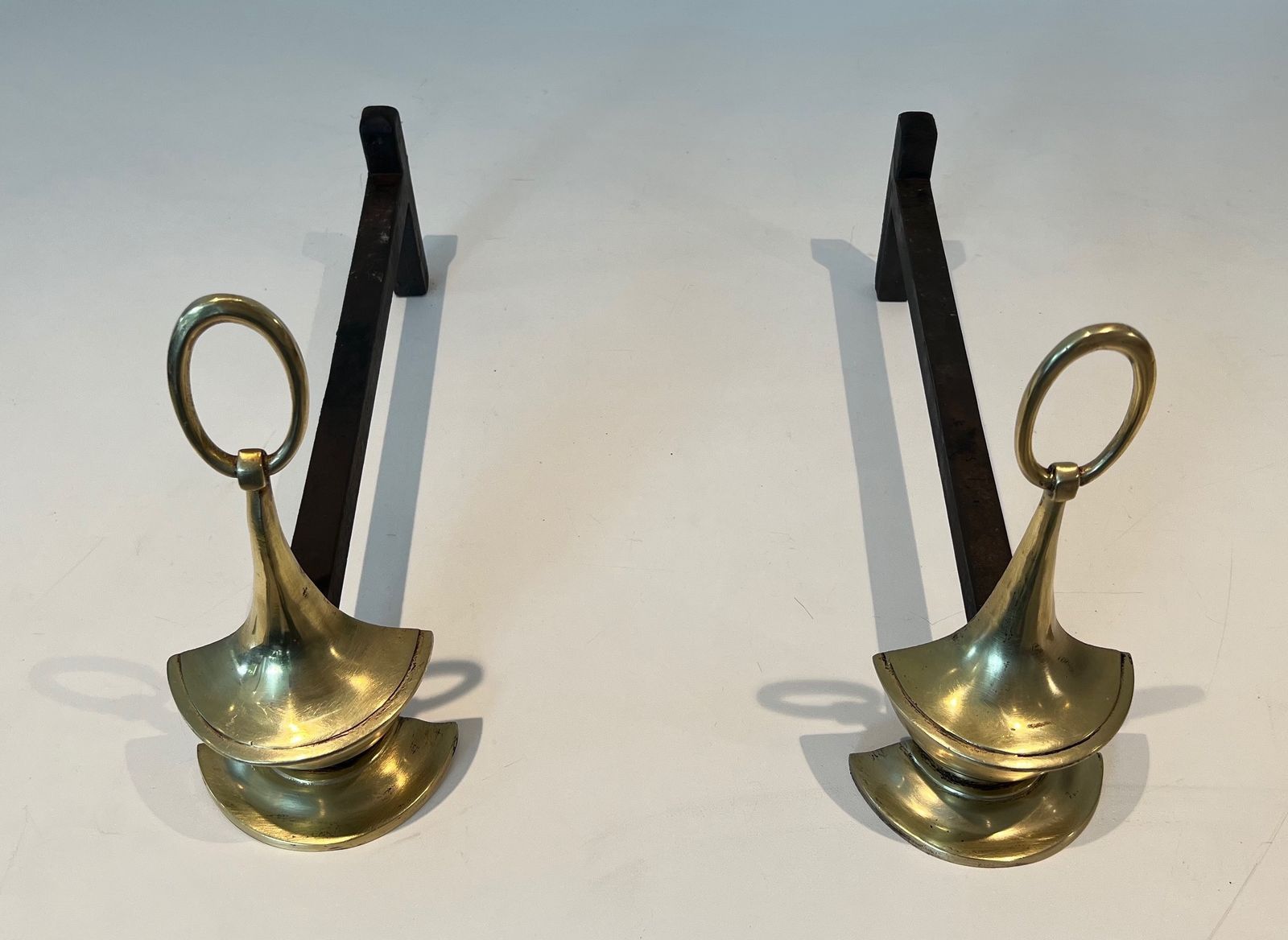 Pair Of Neoclassical Style Bronze Andirons photo vinterior