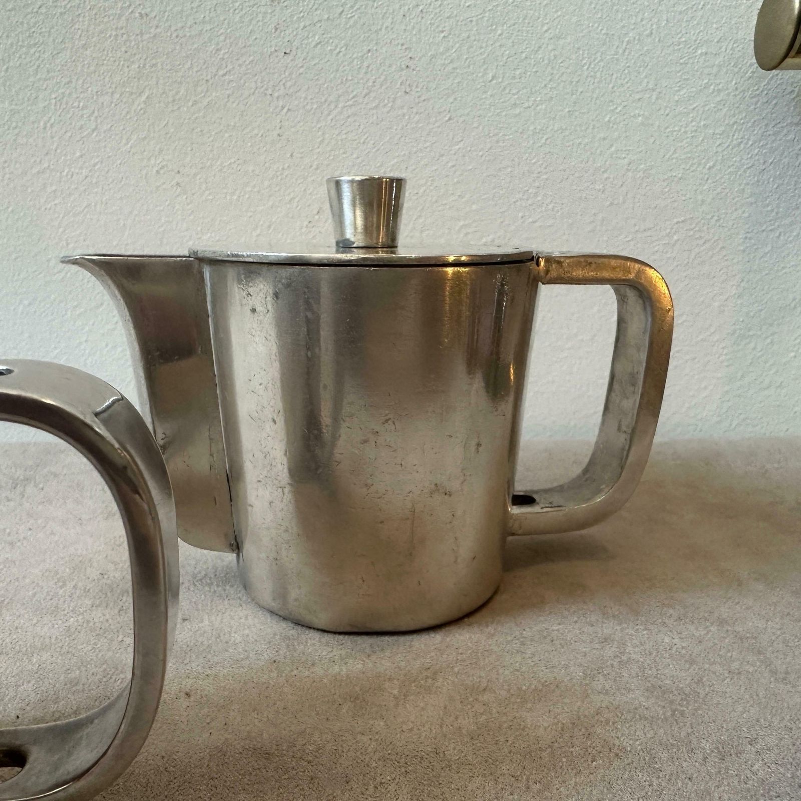 1940s Art Deco Set Of Three Alpaca Coffee Pot By Krupp Designed By Gio Ponti photo 984.0