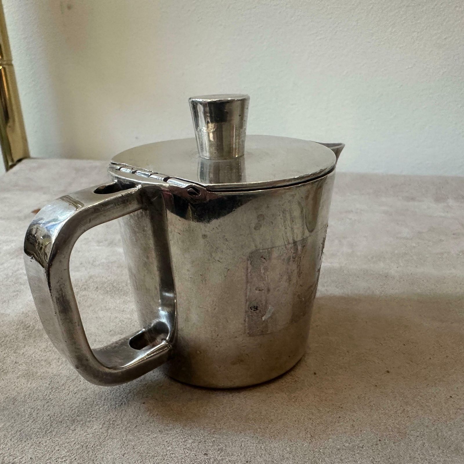 1940s Art Deco Set Of Three Alpaca Coffee Pot By Krupp Designed By Gio Ponti photo vinterior