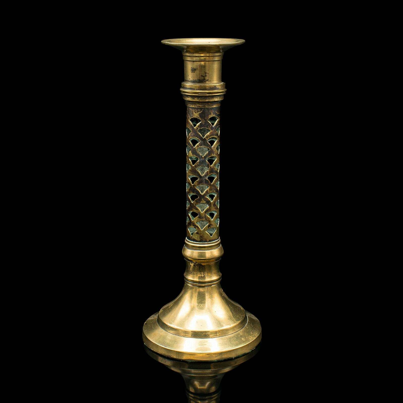 Antique Ecclesiastical Candlesticks, English, Brass, Aesthetic Period, Victorian photo for sale