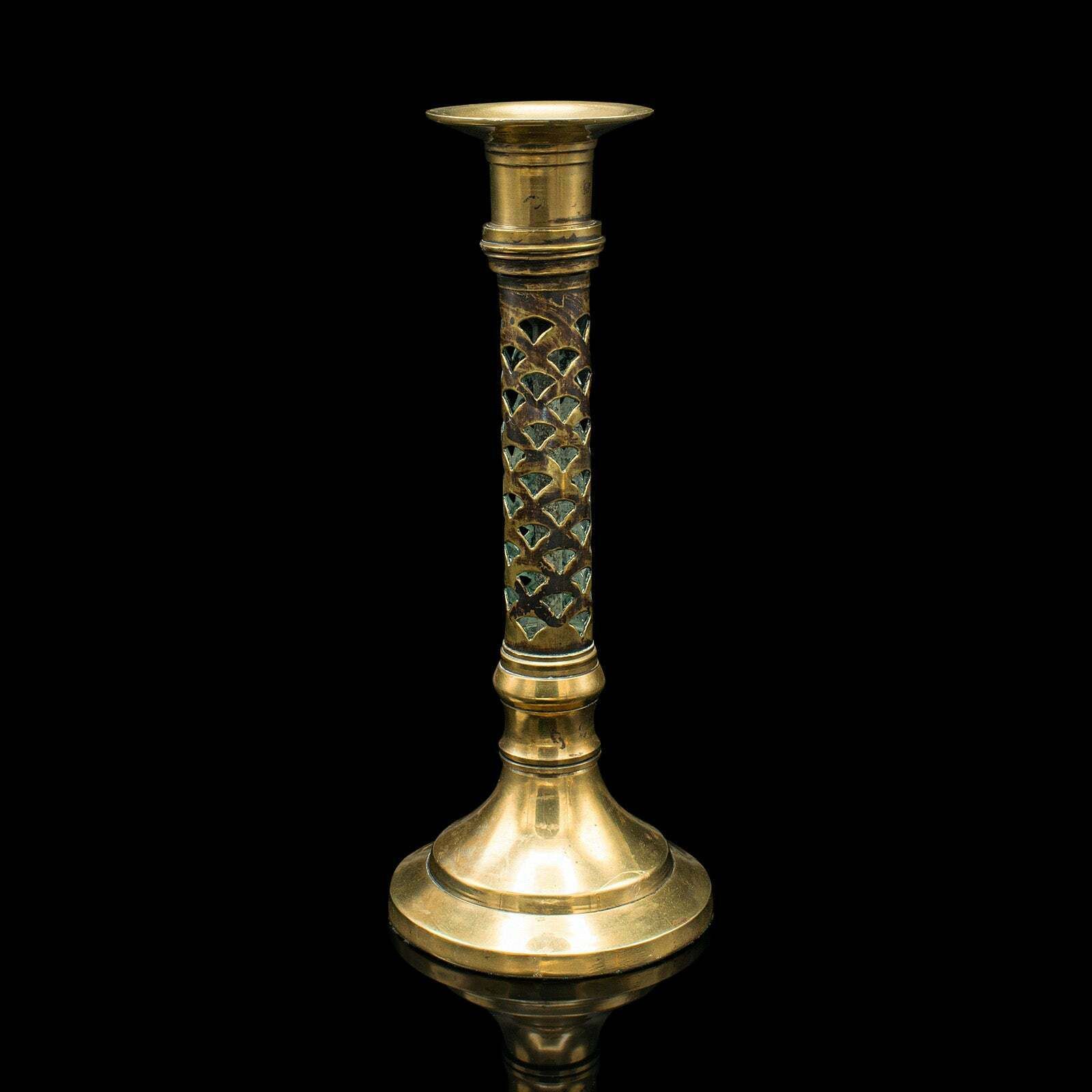 Antique Ecclesiastical Candlesticks, English, Brass, Aesthetic Period, Victorian photo Home Decor
