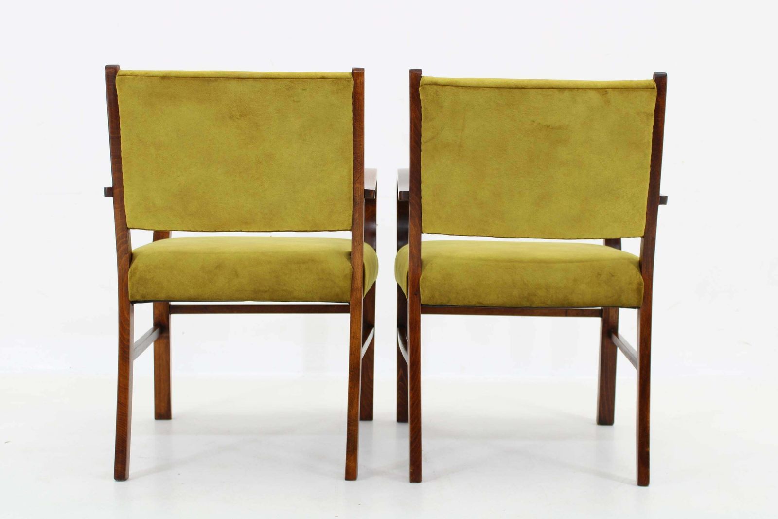 photo furniture 1940s Pair Of Restored Beech Art Deco Armchairs Czechoslovakia