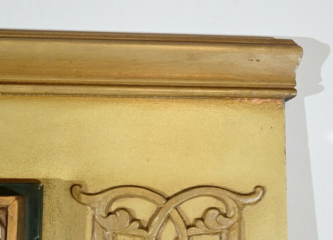 photo vintage Trumeau Mirror In Lacquered Wood, Signed A.Thomaray, Louis XVI – 20th Century Style