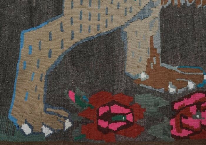 Textiles Vintage Anatolian Gabbeh Lion Kilim Rug 148 X 272 Cm photo