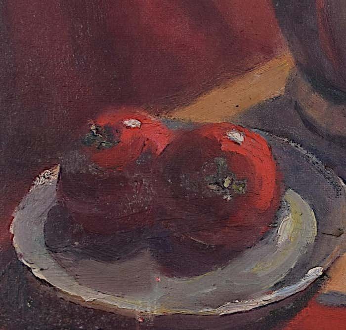 Still Life With Pineapple 20th Century Oil Painting By Angela Stones photo for sale
