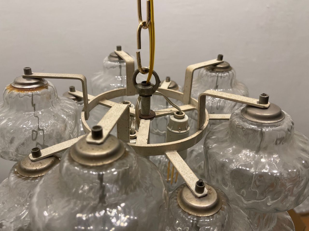 Iconic Murano Glass Barbell Chandelier By Venini 1960’s photo vinterior