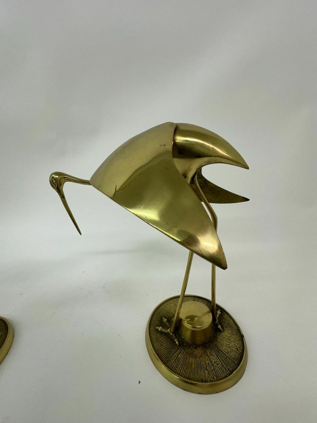 Kunst Grote Mid Century Design Messing Vogels, Jaren 1970 photo