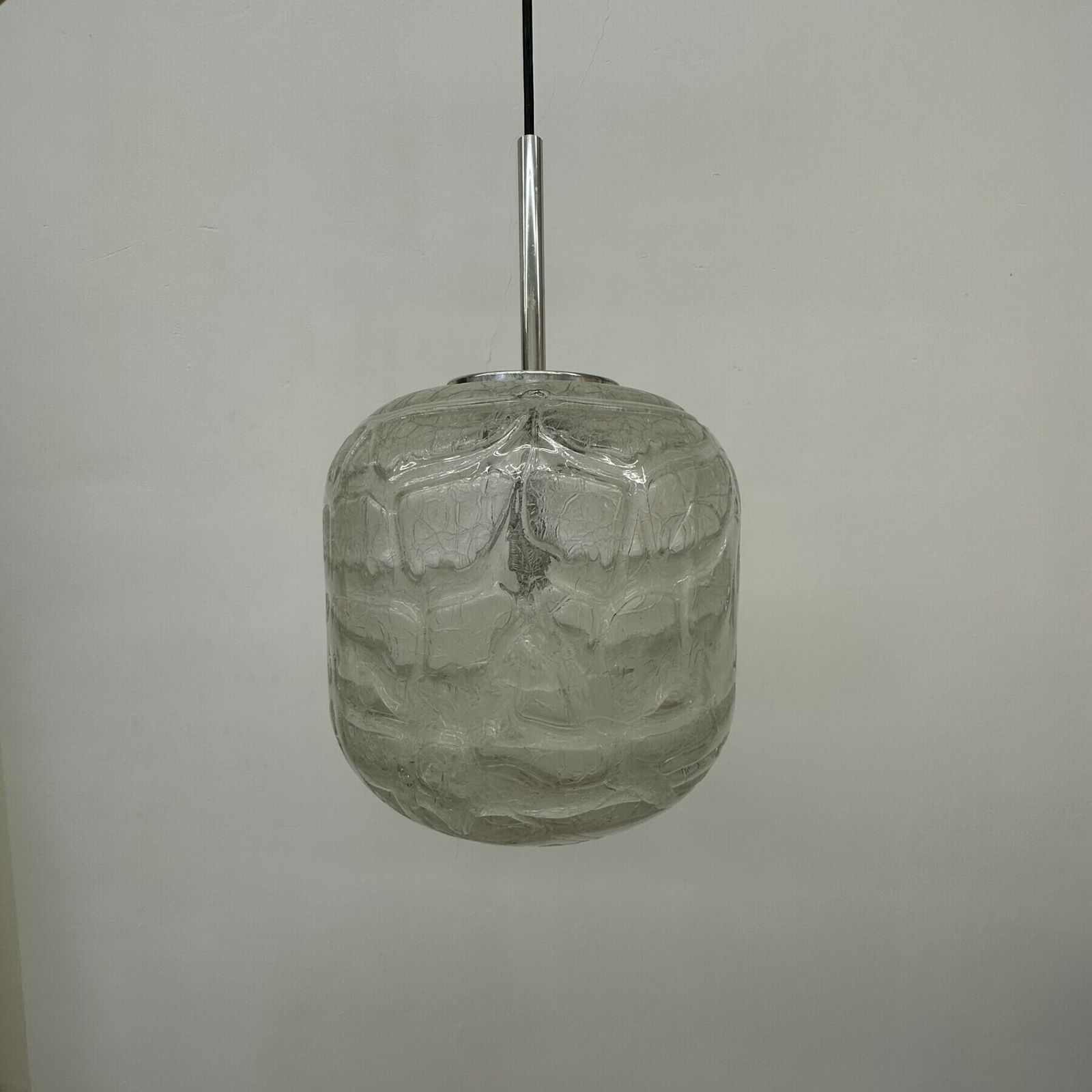 Rare Mid Century Doria Leuchten Glass Hanging Lamp , 1970’s