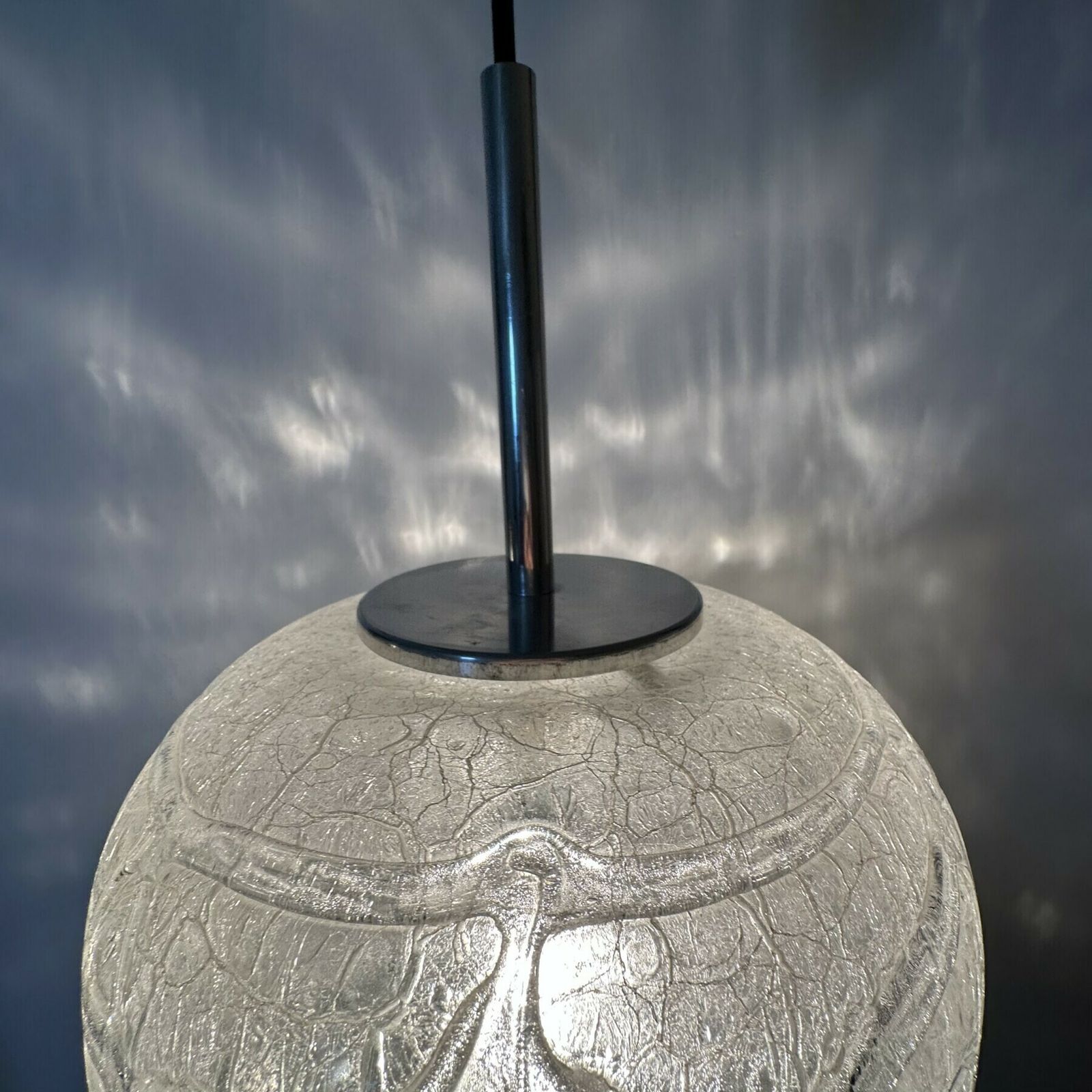 Rare Mid Century Doria Leuchten Glass Hanging Lamp , 1970’s photo buy