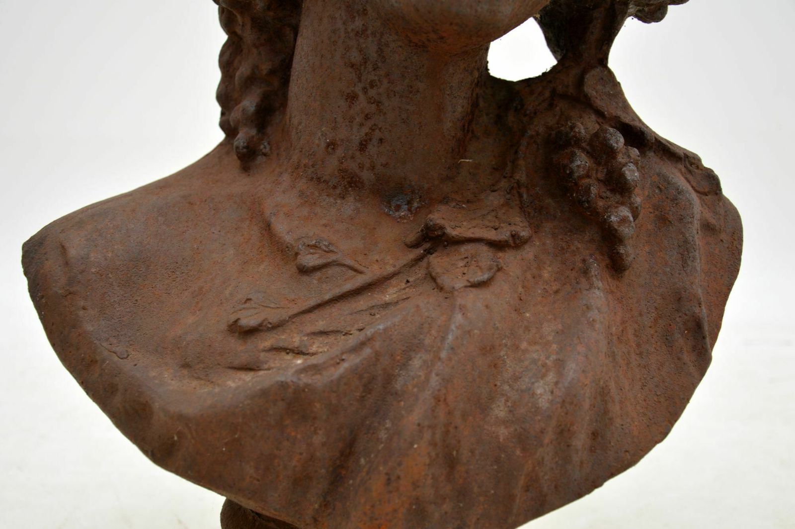 Antique Cast Iron Bust Of A Young Woman photo buy