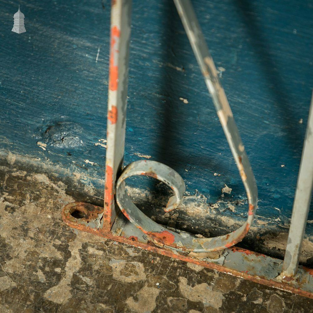 480.0 Wrought Iron Driveway Gates, Pair Of 20th C Gates With Distressed Paint Finish photo