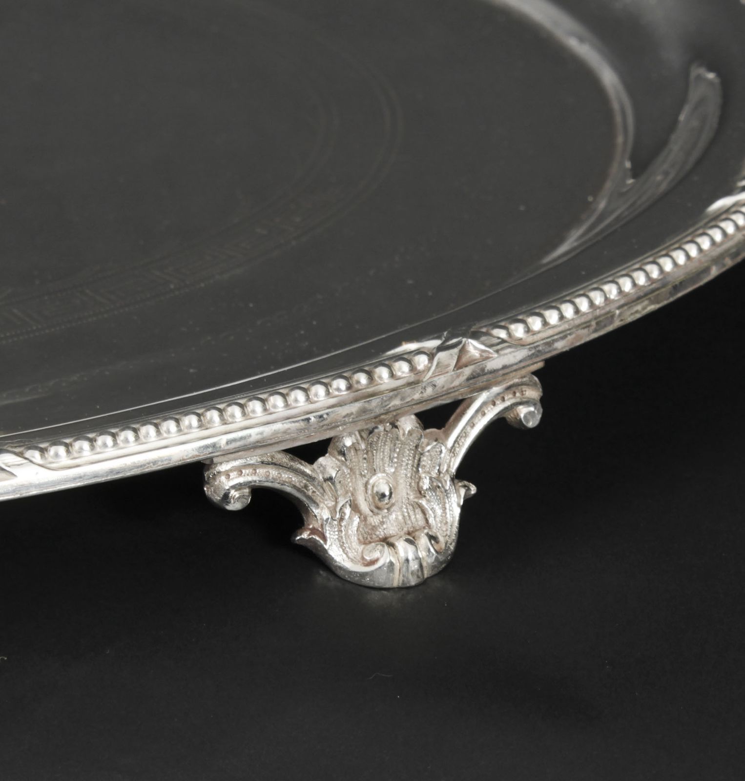 Antique Large German Oval Silver Plated Tray Peters Hamburg 19th C photo 850.0