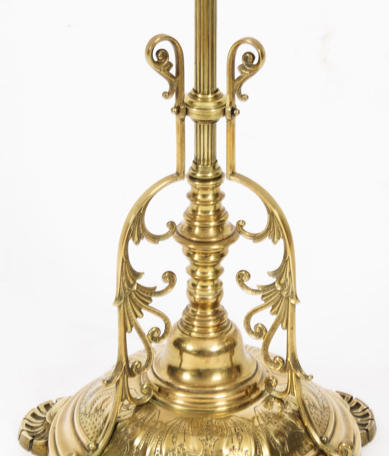 Lighting Victorian Brass Standard Lamp  19th C photo