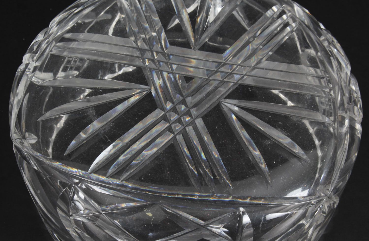 Home Decor Vintage Cut Glass Crystal Bowl 20th C photo