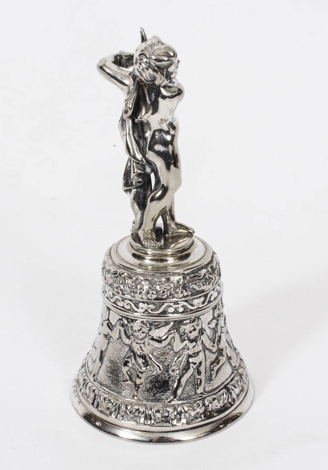 photo for sale Antique Silver Plated Hand  Bell Renaissance Revival 19th Century