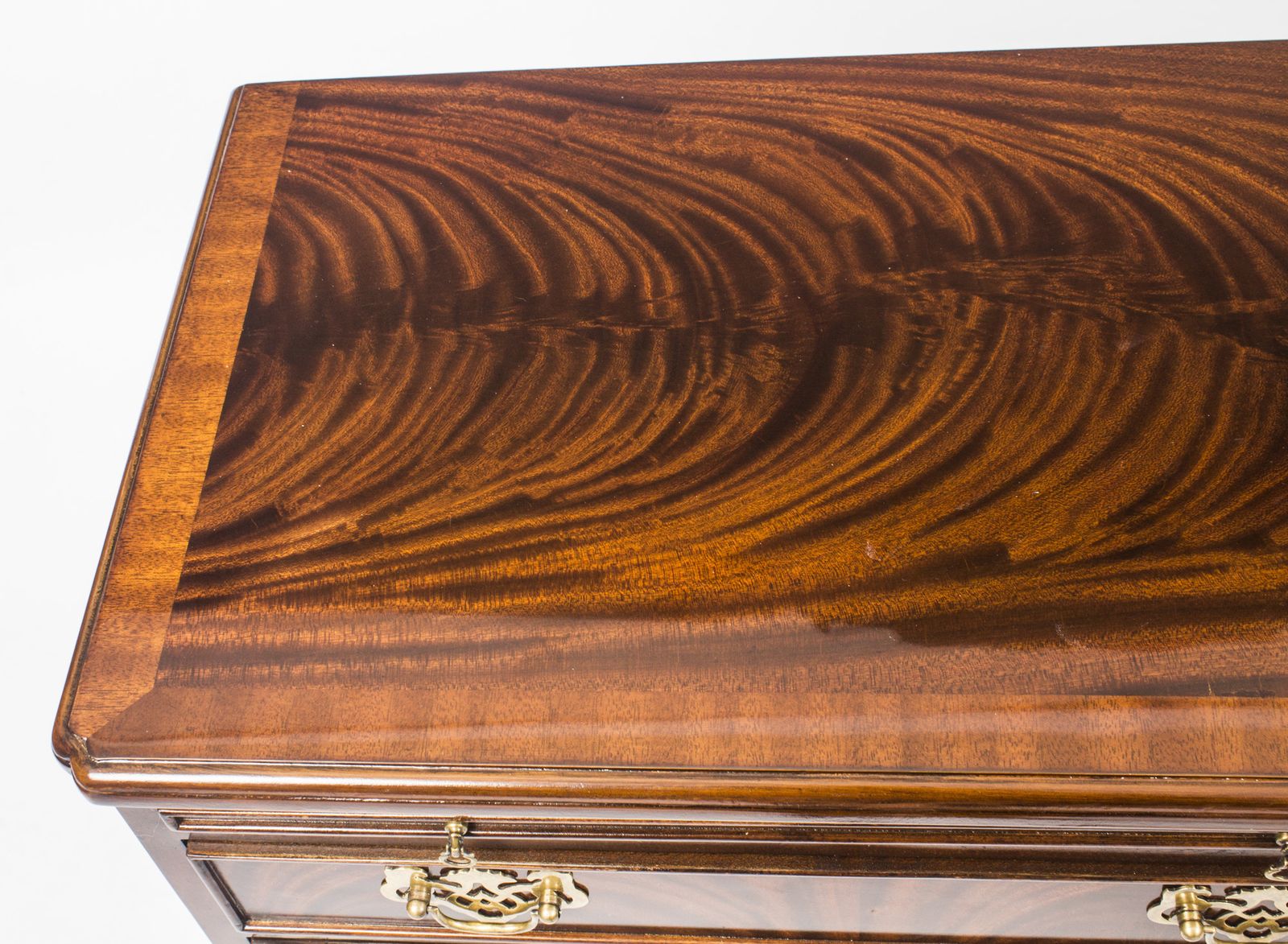 photo for sale Vintage Pair Of Flame Mahogany Bedside Cabinets With Slides 20th C