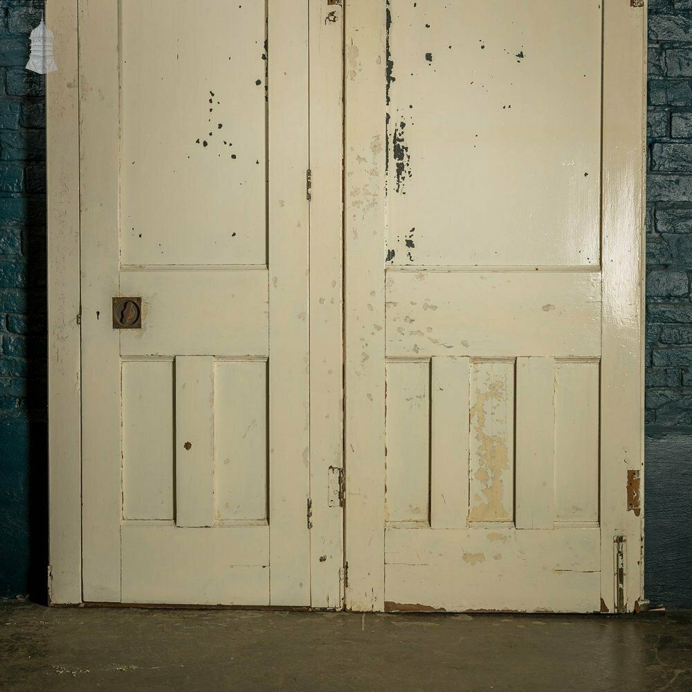 photo furniture Glazed Room Divider, Leaded Glass With Internal Door And White Painted Finish