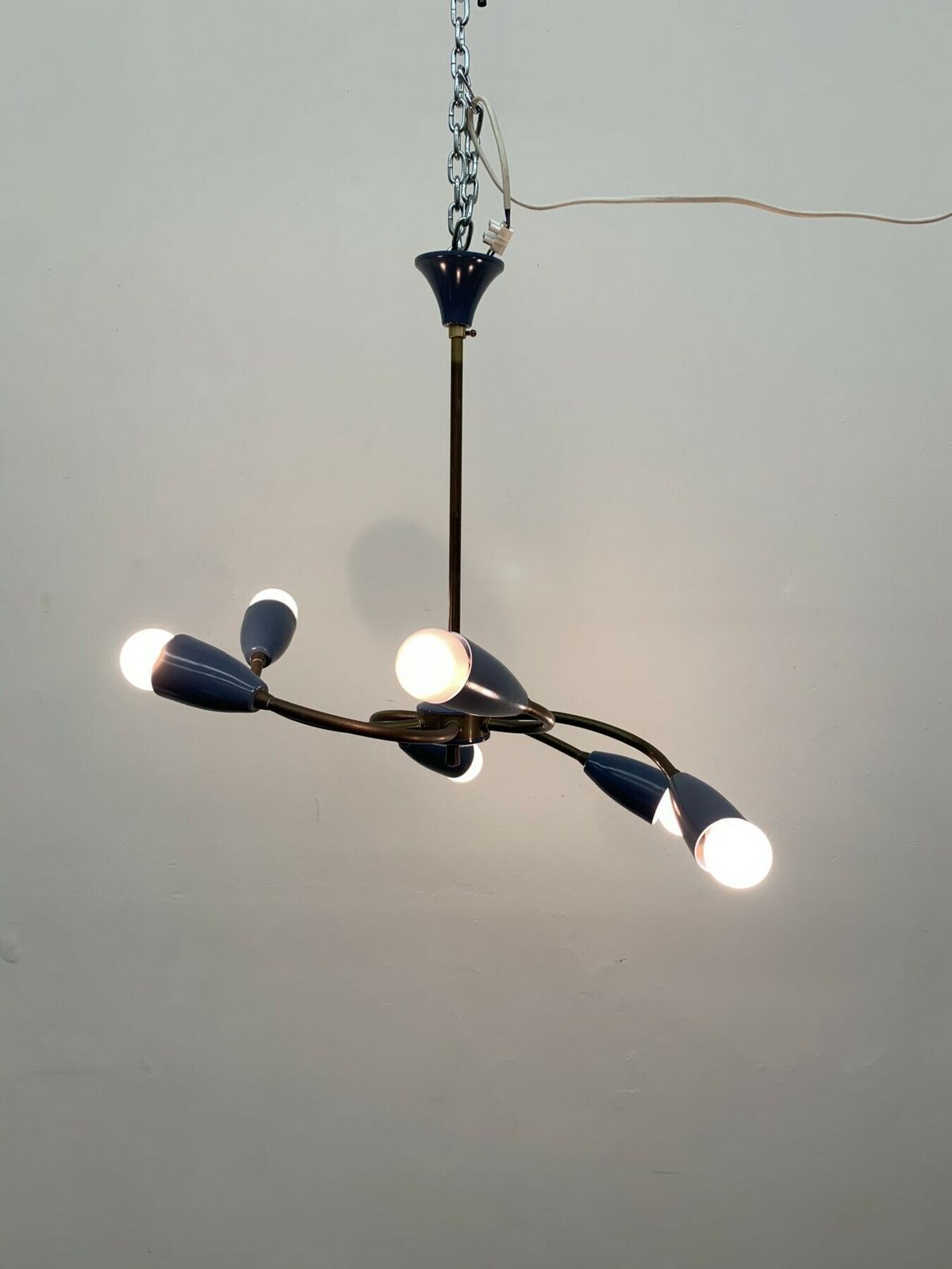 Mid Century Spider Hanglamp, Ca. Jaren 1950 photo for sale