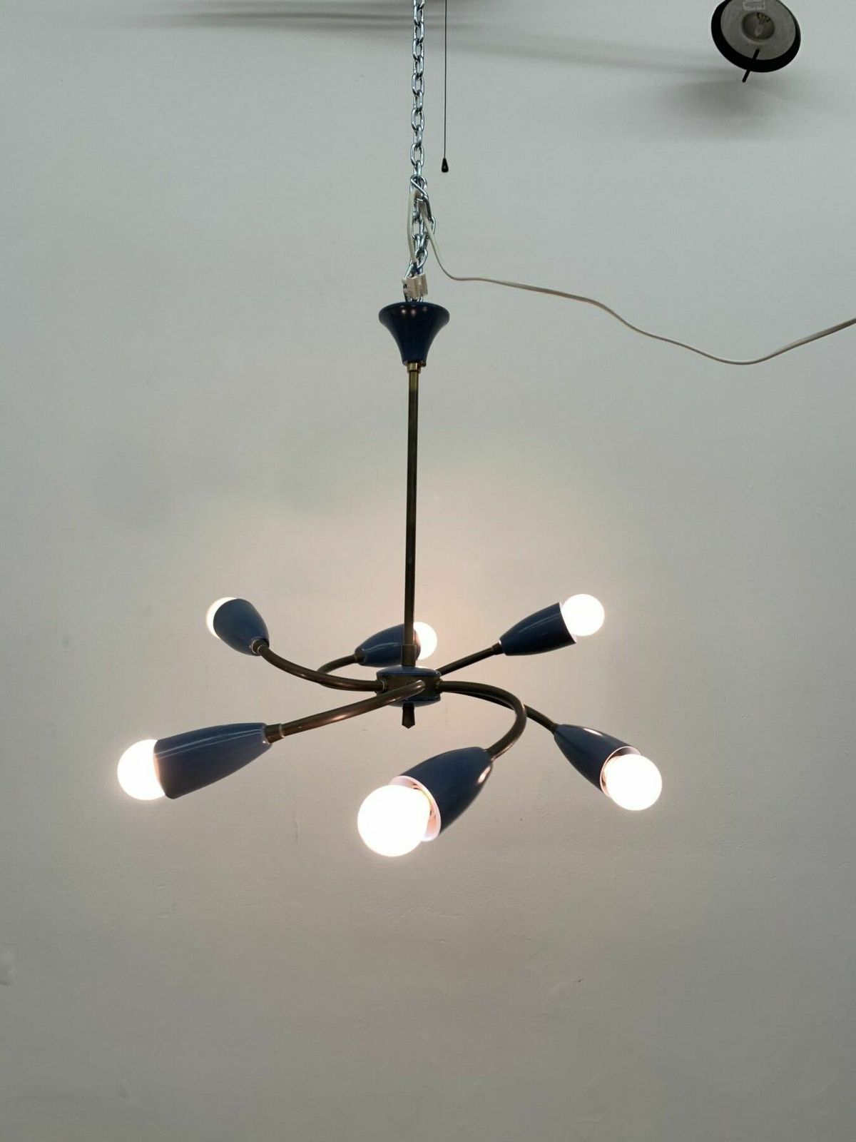 photo vintage Mid Century Spider Hanglamp, Ca. Jaren 1950