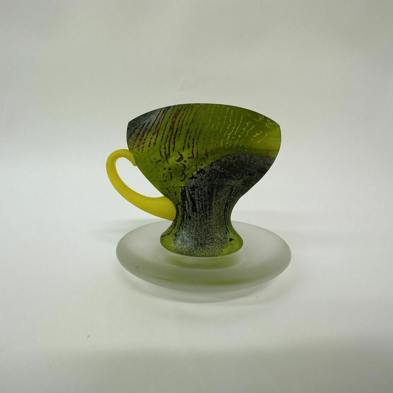 Home Decor Rare Kjell Engman For Kosta Boda Sweden Green Glass Teacup , 1980’s photo