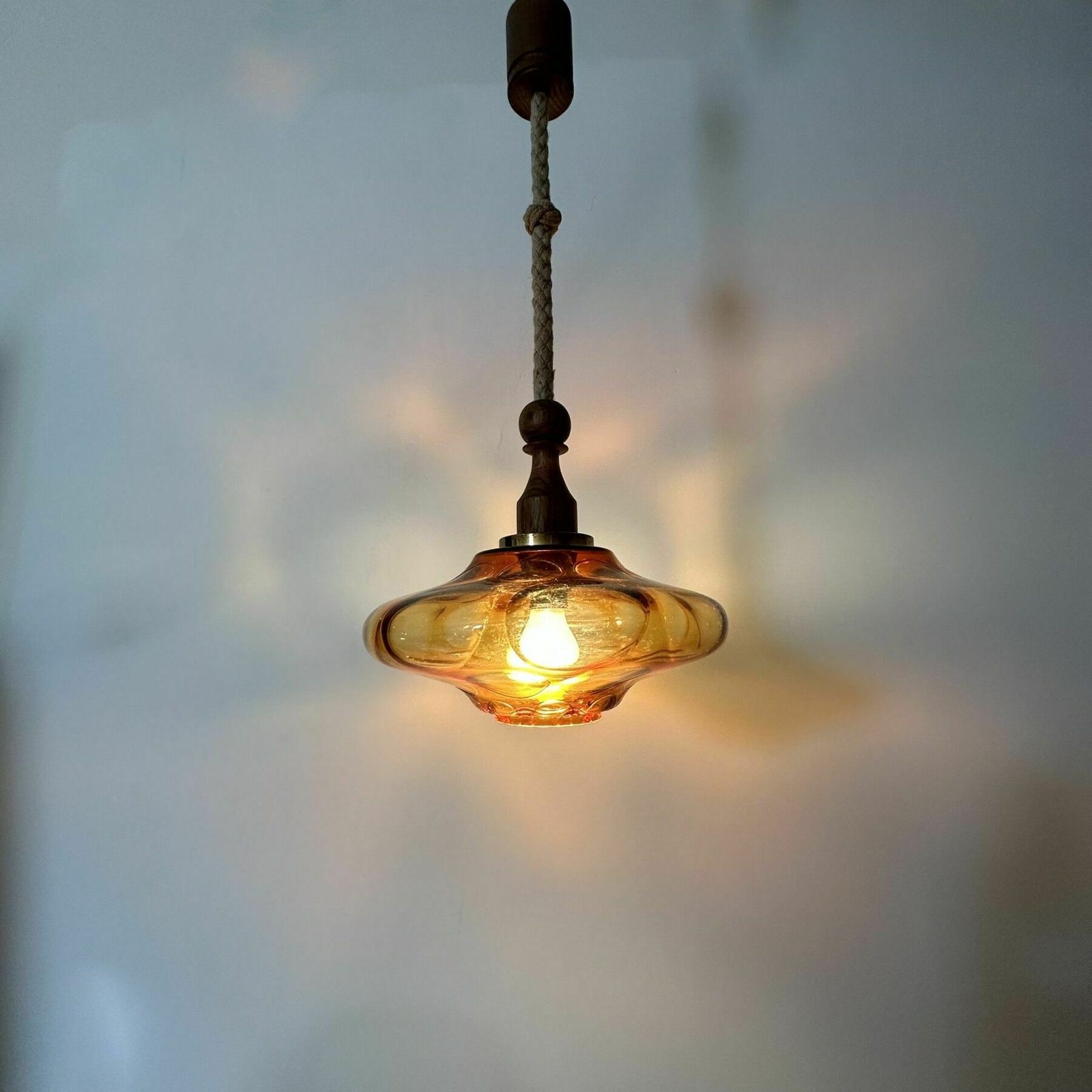 Mid Century Design Glazen Hanglamp, Jaren 1970 photo 371.0