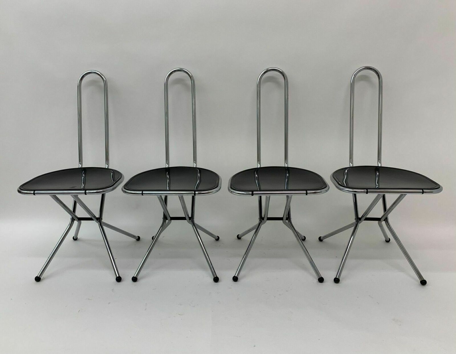 Set Of 4 Post Modern Folding Chairs By Niels Gammelgaard For Ikea , 1980’s