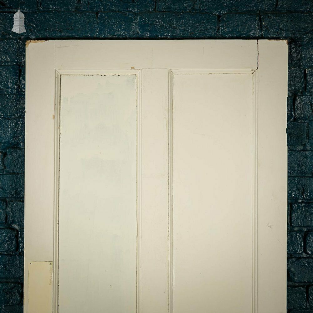 Pine Panelled Door, Moulded 19th C 4 Panel, White Painted photo Home Fixtures