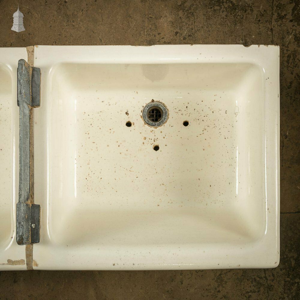Butler Laundry Sinks, Pair Of Belfast Utility Sinks Joined With Sink Top Mangle Clamp Plate photo furniture