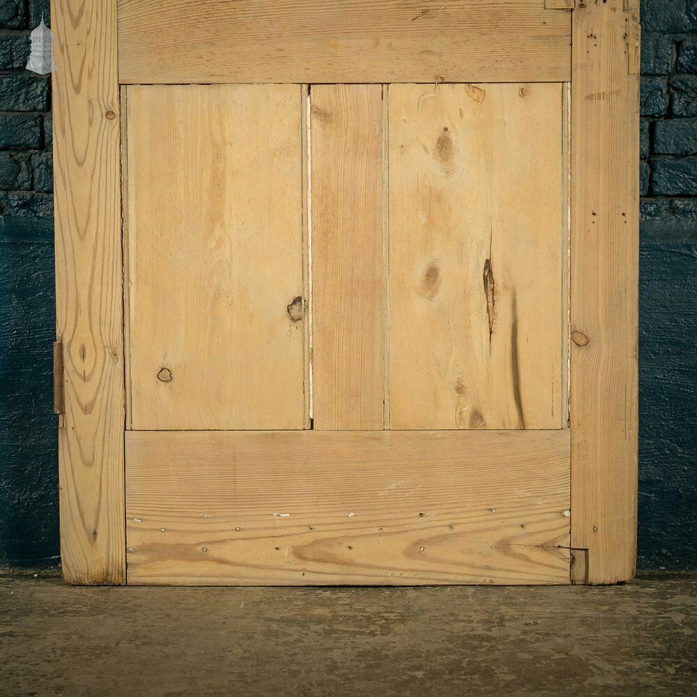 Glazed Pine Door, Fitted With 'Hammered Cathedral' Style Textured Glazing photo vintage