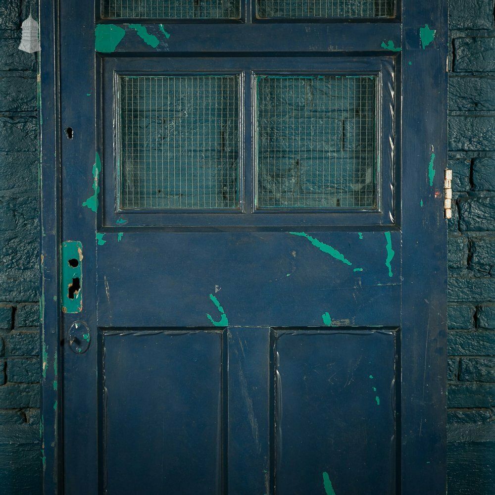 Half Glazed Door, Painted Pitch Pine Fitted With Wired Safety Glass photo 300.0