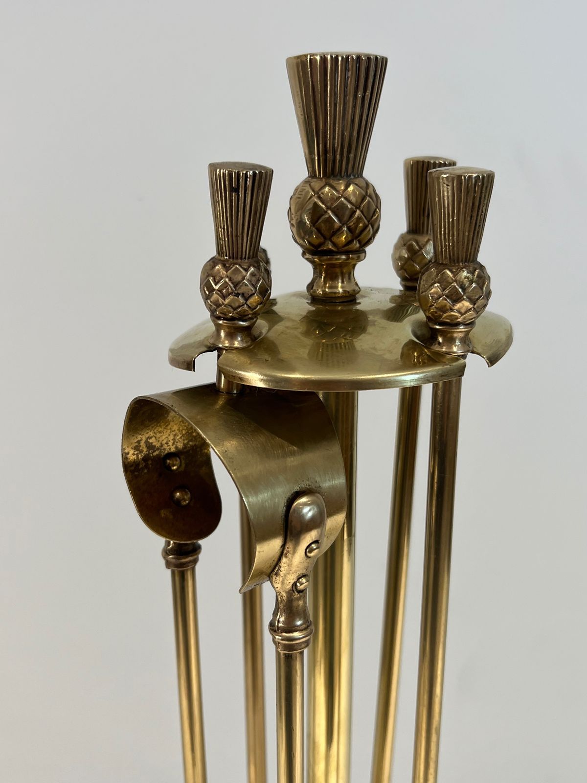 Brass Fire Kit Pineapple Model In The Style Of Maison Jansen photo 850.0