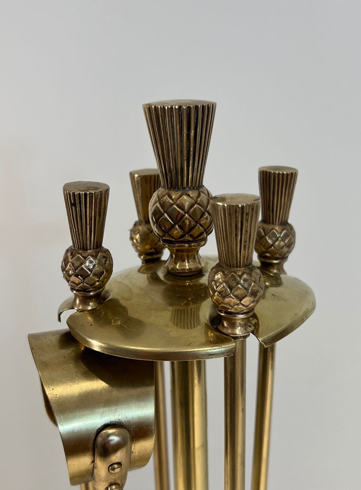 photo buy Brass Fire Kit Pineapple Model In The Style Of Maison Jansen