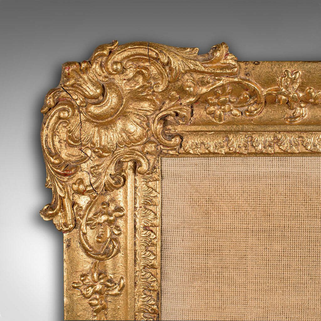 Antique Framed Tapestry, Continental, Needlepoint, Giltwood, Panel, Victorian photo vinterior