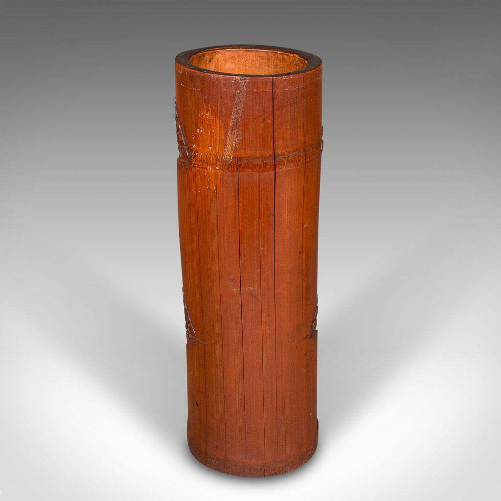 Tall Pair Of Antique Brush Pots, Chinese, Bamboo, Bitong, Flower Vase, Victorian photo 595.0