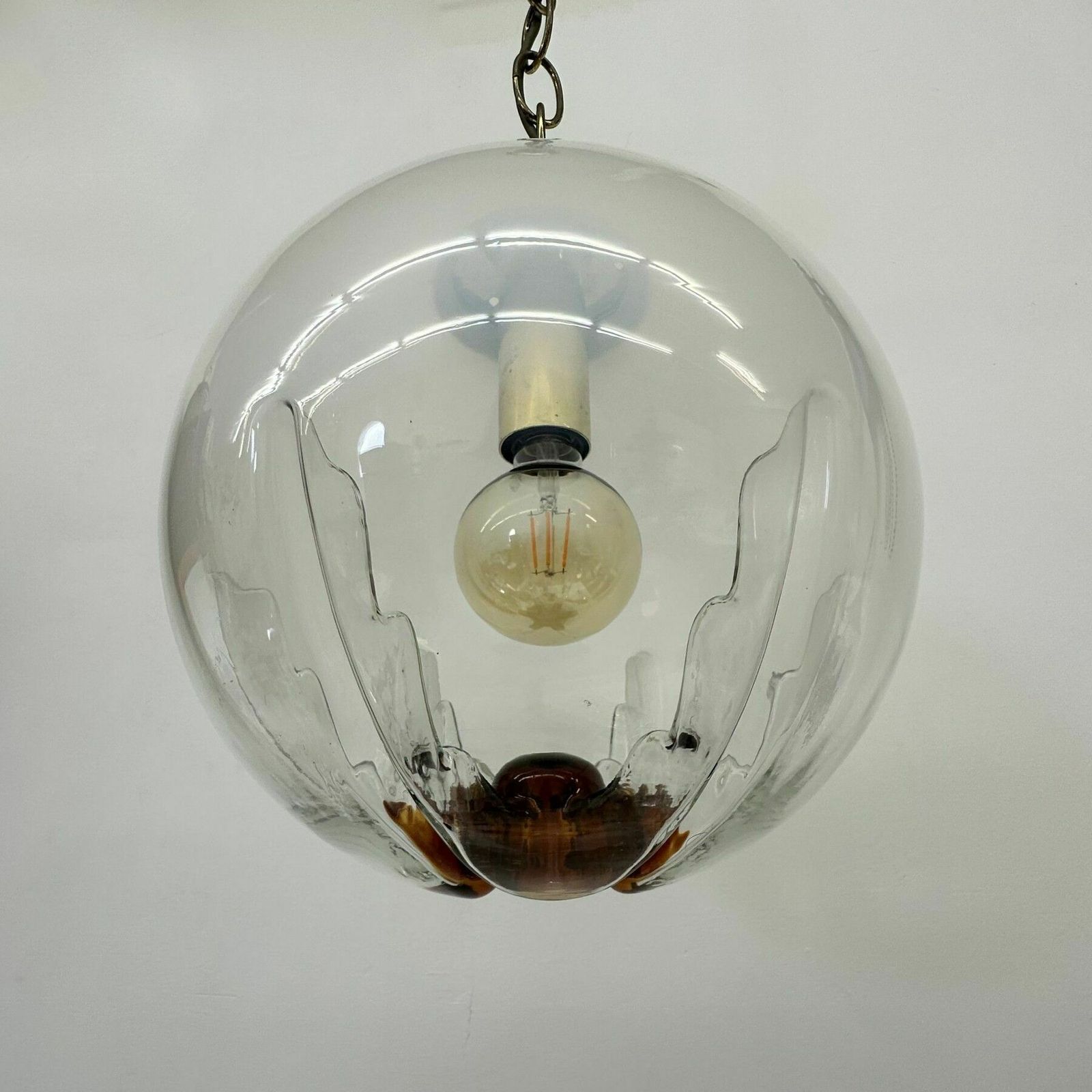 504.0 Mazzega Murano Glazen Hanglamp, Jaren 1970 photo