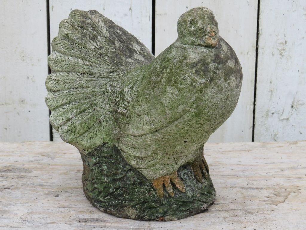Vintage English Weathered Garden Stone Dove Ornament photo buy