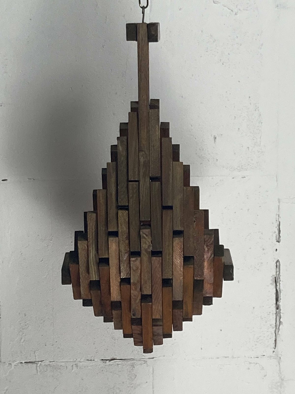 photo vinterior Brutalist Folk Art Hanging Plant Holder, Dutch 1960s