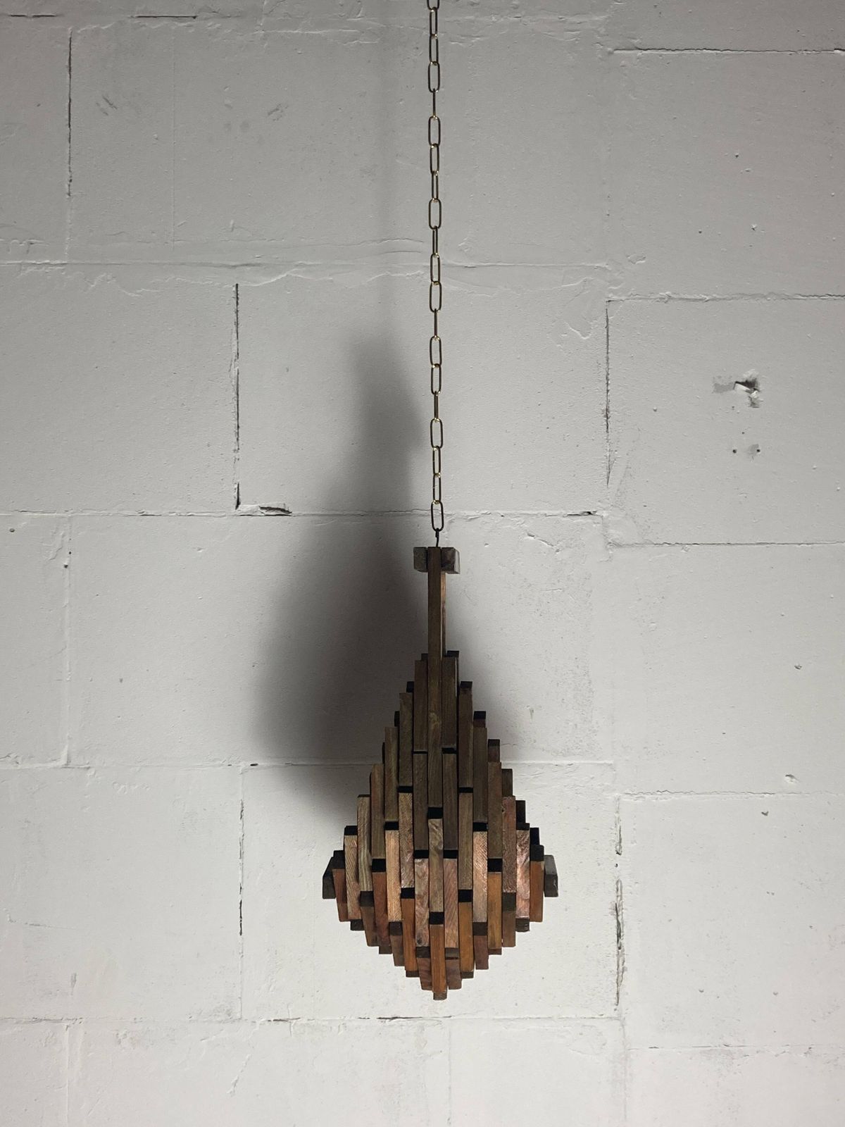 photo vintage Brutalist Folk Art Hanging Plant Holder, Dutch 1960s