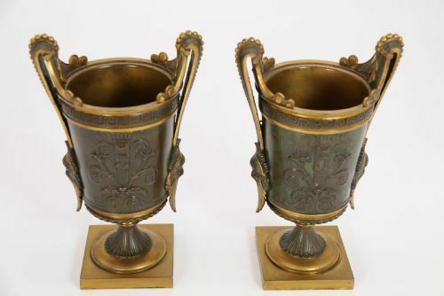 photo furniture Empire Period Bronze And Ormolu Grecian Style Pair Of Classical Urns Circa 1830