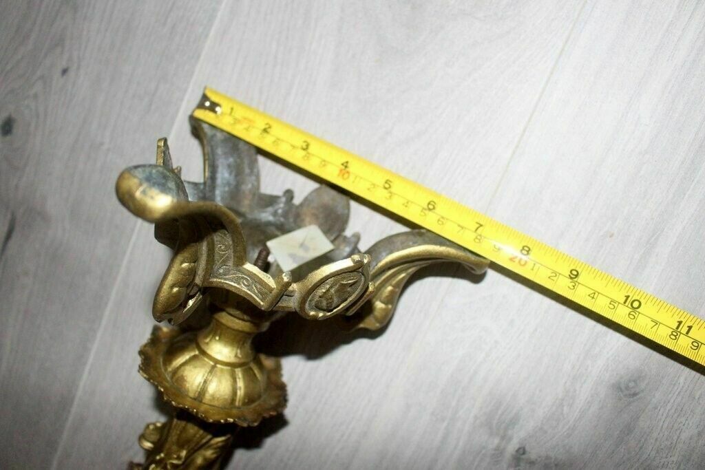 photo buy Antique Old Brass Napoleon III 171 Lsf Lady Figure Candle Holder