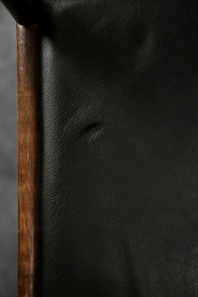 photo buy Mid Century Scandinavian Modern Rosewood & Black Leather Chairs By H.W. Klein For Bramin, 1960s, Set Of 3