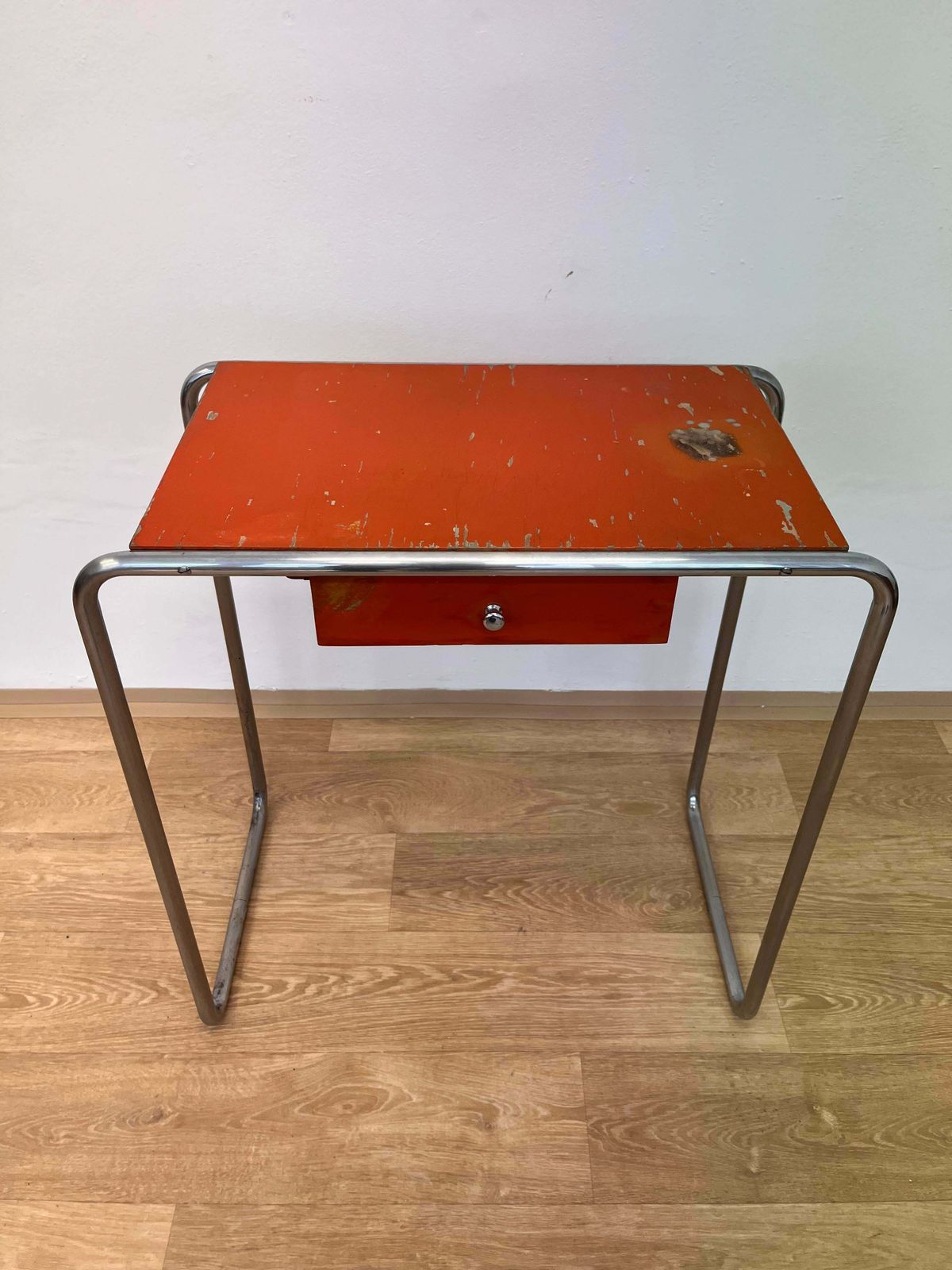 Bauhaus Tubular Steel Chrome Table Model R12 By Robert Slezak   1930s photo 1405.0