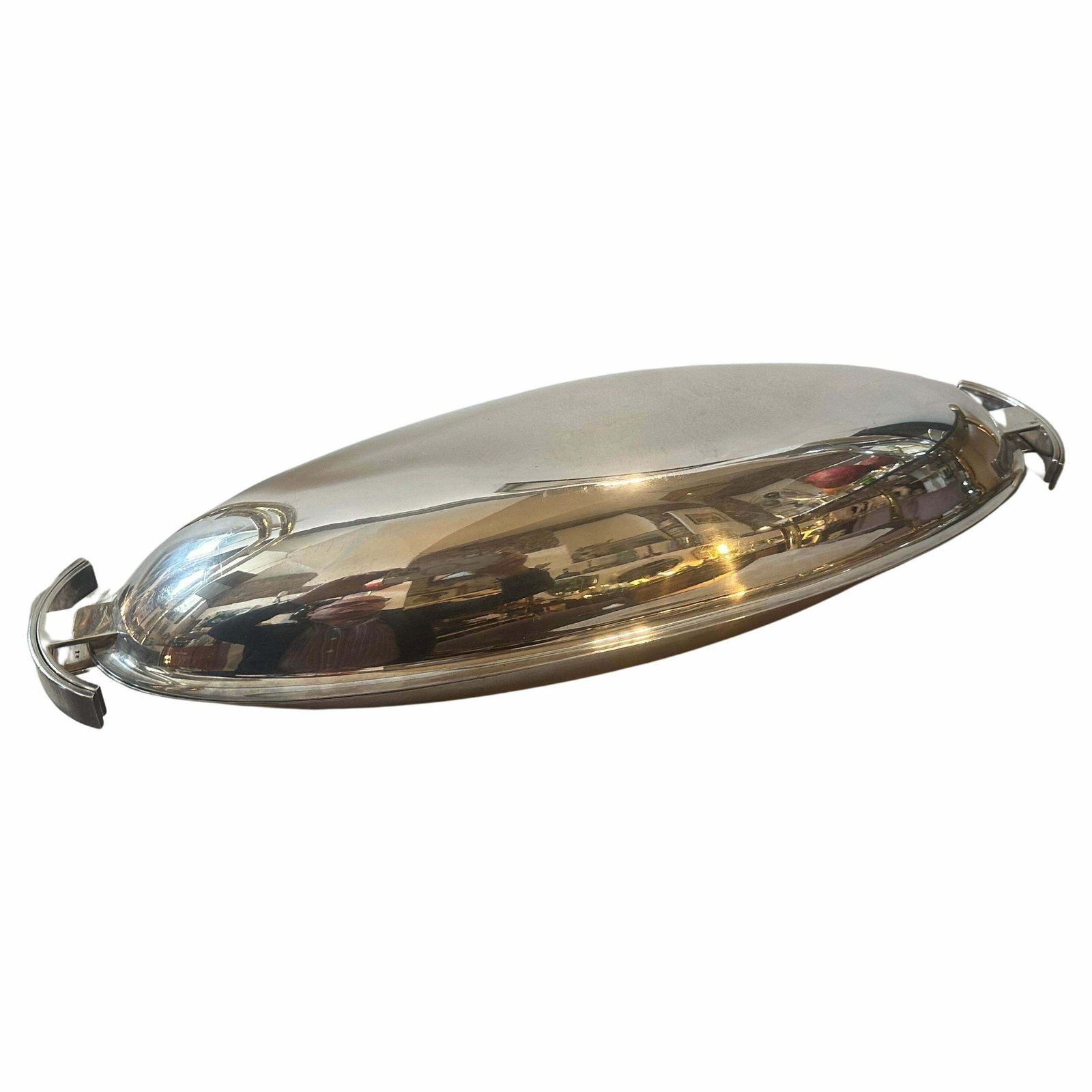 1990s Lino Modernist Silver Plated Fish Bowl Design By Lino Sabattini photo for sale