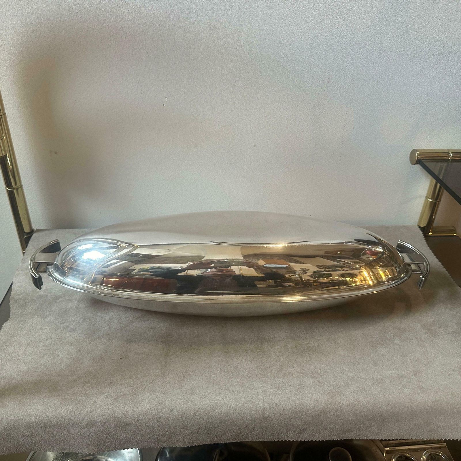 1990s Lino Modernist Silver Plated Fish Bowl Design By Lino Sabattini photo vinterior