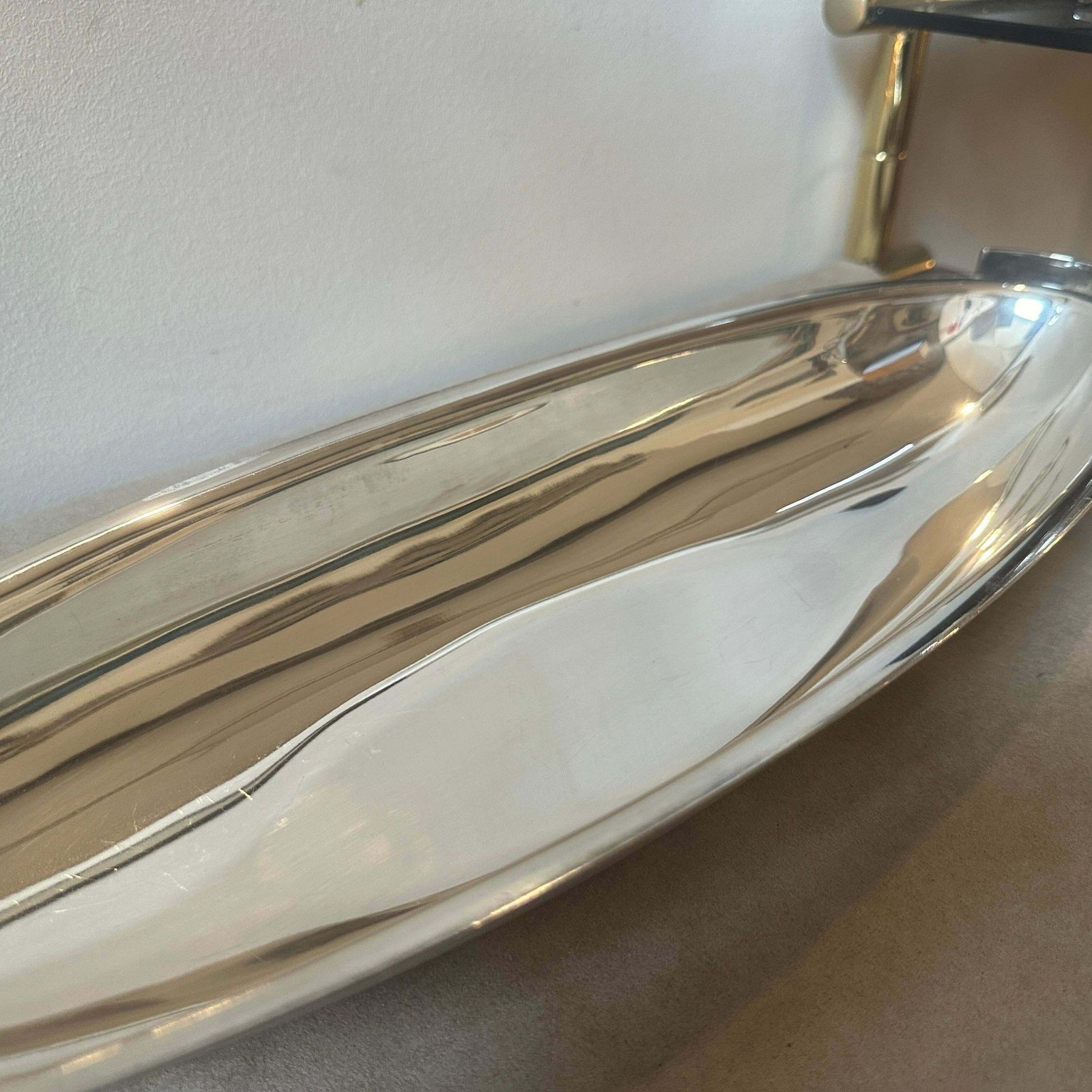 photo furniture 1990s Lino Modernist Silver Plated Fish Bowl Design By Lino Sabattini