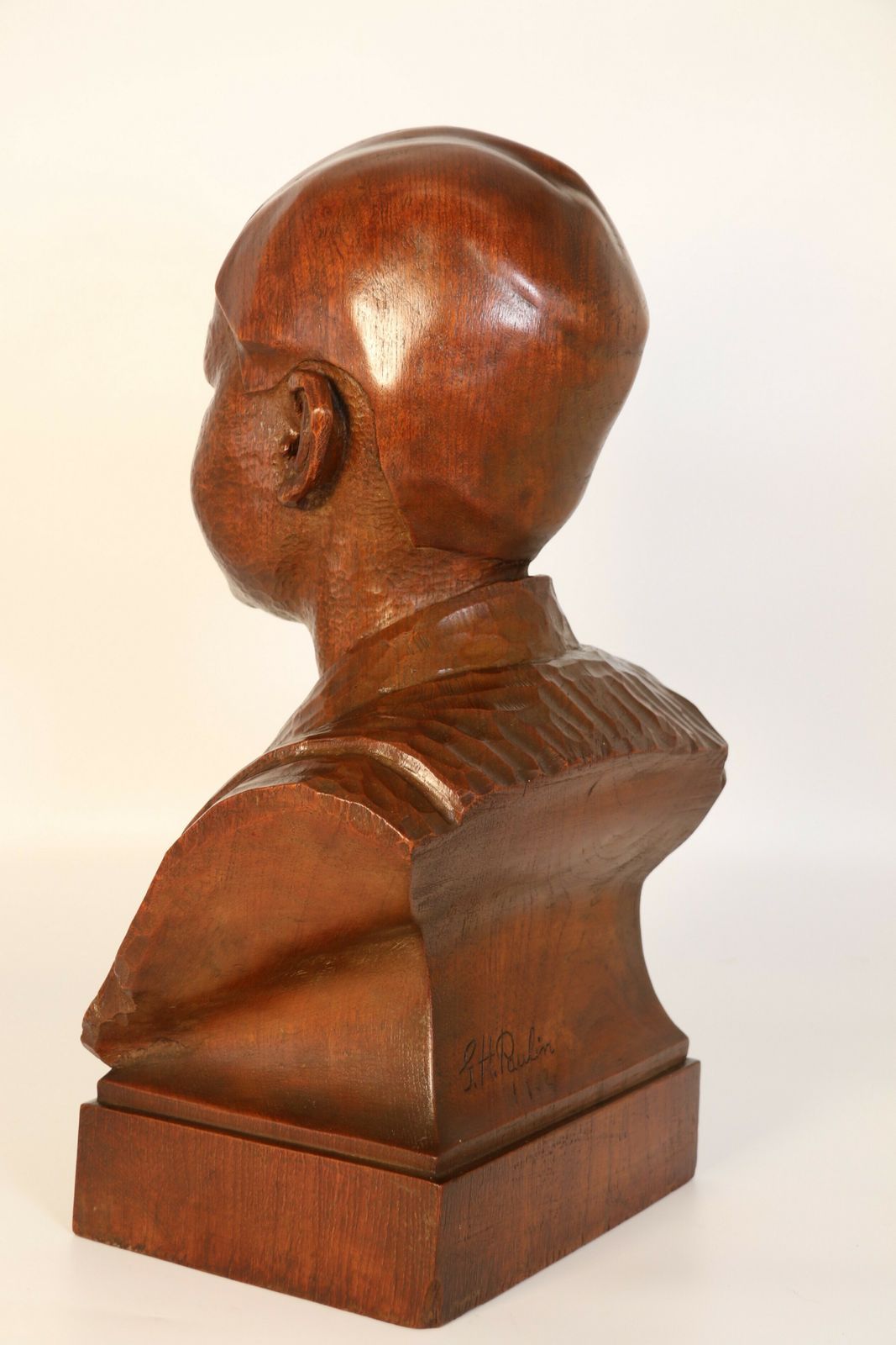 A Fine Carved Life Size Walnut Sculpture Bust Of An Oriental Boy By George Henry Paulin, Scottish (1888 – 1962) photo vintage