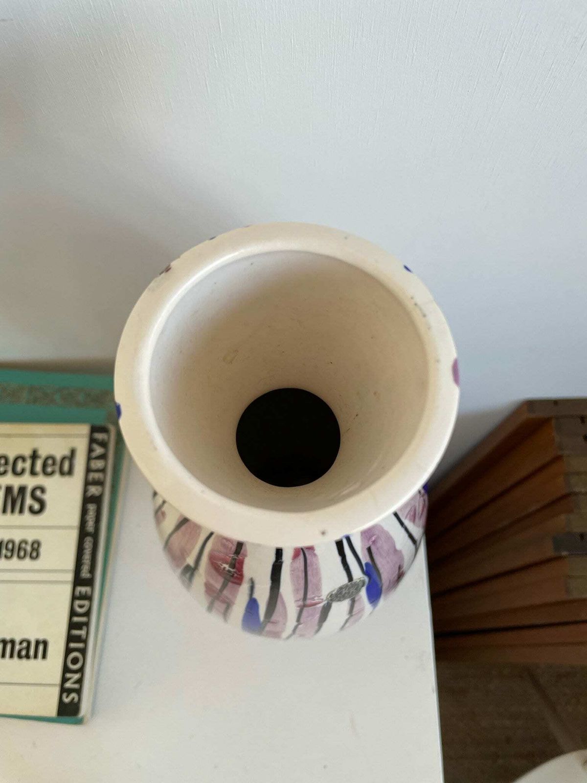 Norwegian Mid Century 1950s Vase By Krakeroy Keramikk Lilac And Blue Abstract Colour Way 362 Model photo buy