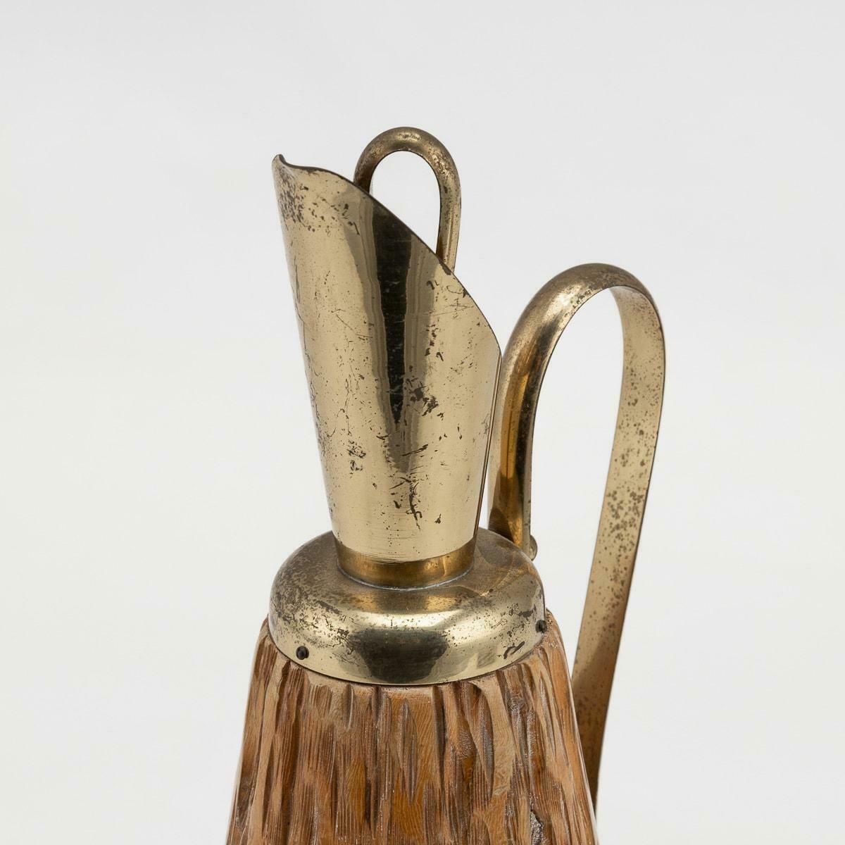 20th Century Italian Carved Wood Flask By Aldo Tura For Macabo C.1960 photo 395.0
