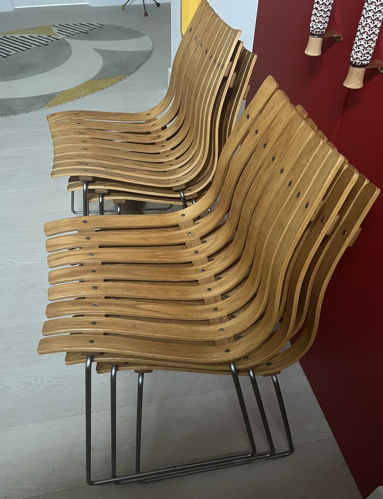 Scandia Junior Oak Dining Chairs X6 photo for sale